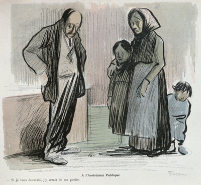 Karikatur kritisch gegenüber der Assistance Publique von Jean Louis Forain